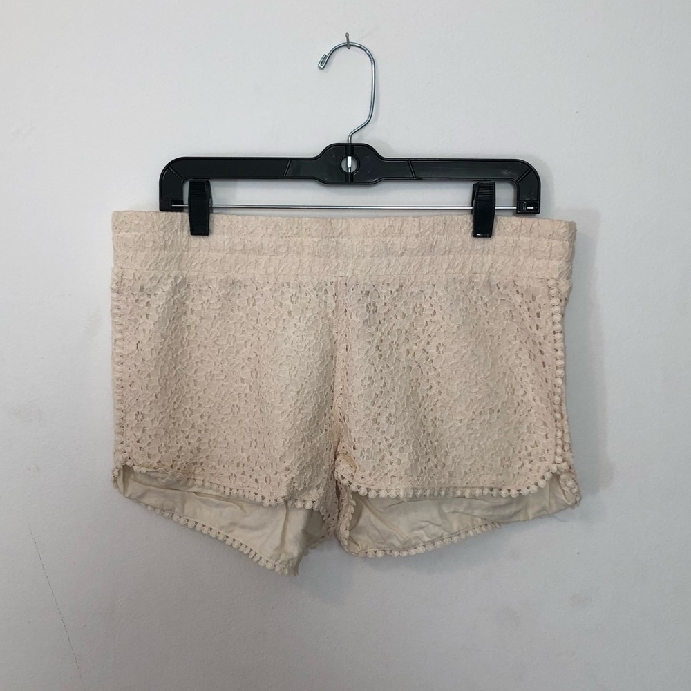 Cream Lace Shorts